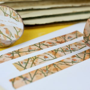 Washi Tape - Roodborstje in de herfst - Eigen illustraties