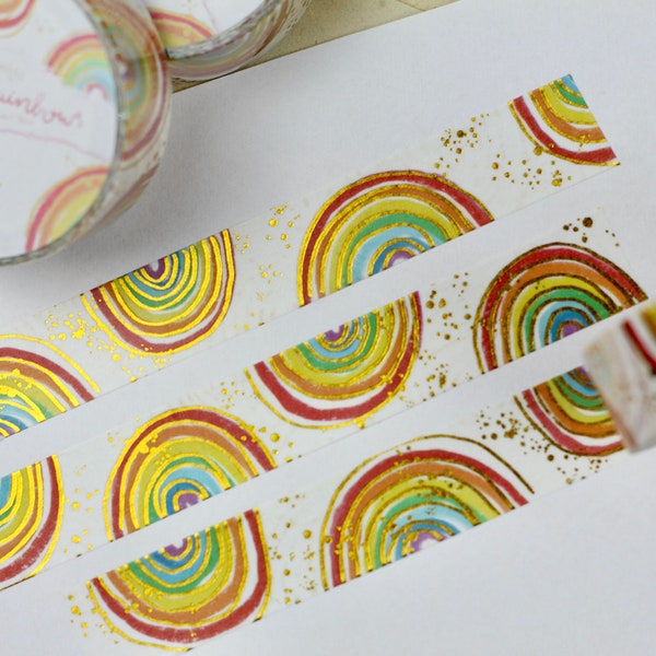 Washi Tape - Regenbögen - Pride - Gold Foil