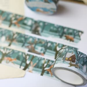 Washi Tape - Winter Forest - 10mx25mm - Own illustrations