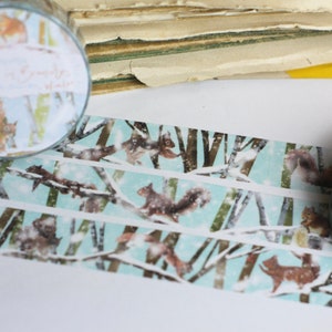 Washi Tape - Squirrels in the snow - Own illustrations