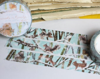 Washi Tape - Squirrels in the snow - Own illustrations