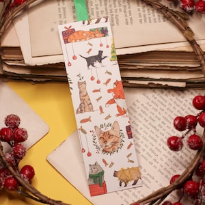 B-Ware: Lesezeichen - Weihnachtskatzen - Weihnachten - Katzen - Wichteln Adventskalender befüllen - Eigene Aquarell Illustration