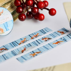 Washi Tape - Vossen in de sneeuw - Winterversie - Bos - 15 mm x 10 m - Eigen illustraties