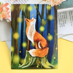 Carte postale - Renard avec lucioles - Nouveau design