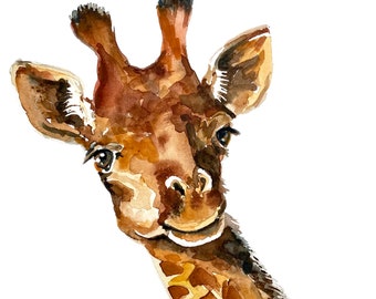 Giraffe Nursery Decor, Animal painting or print, Safari Nursery Decor