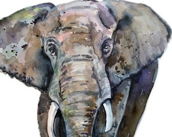 Elephant watercolor, Nursery Decor, Safari Nursery Decor, Safari Decor, Watercolor painting