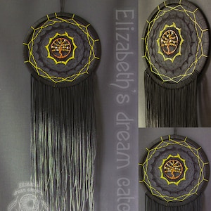 Bedroom Decor and Living Room Decor, Coffee Wall Decor, Extra Large Dreamcatcher Macrame Wall Hanging with Feathers, Bohemian Decoration