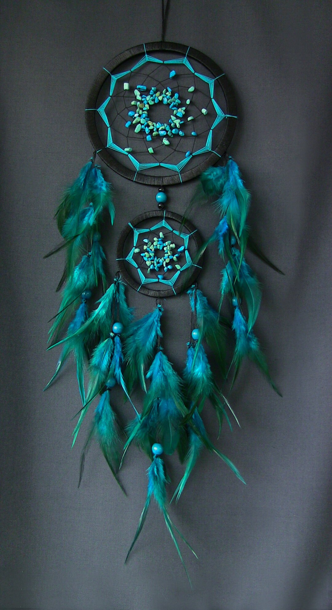Boho Turquoise Dreamcatcher: Feather Wall Hanging - 25.5 Inch - Etsy