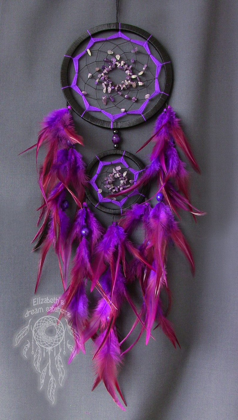 Dream Catcher Boho Dreamcatcher Purple Dream Catcher Bedroom Etsy