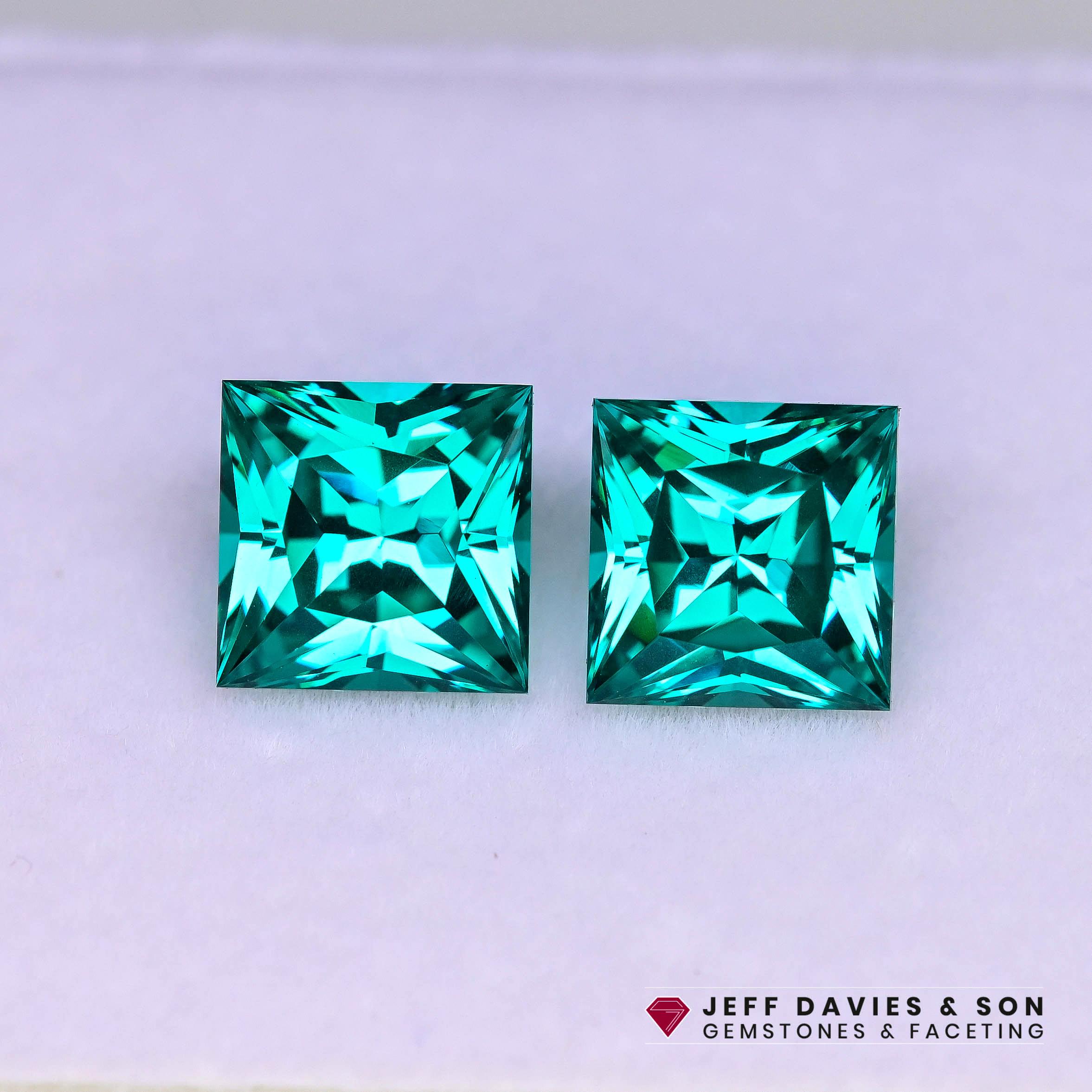 7.75tcw LAB Blue Green (paraiba Colour) Garnet YAG Pair