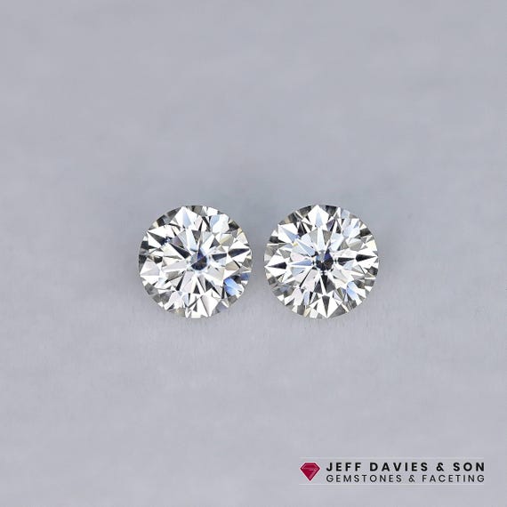 0.47tcw - 4 mm LAB  White Moissanite Pair - Precision Cut
