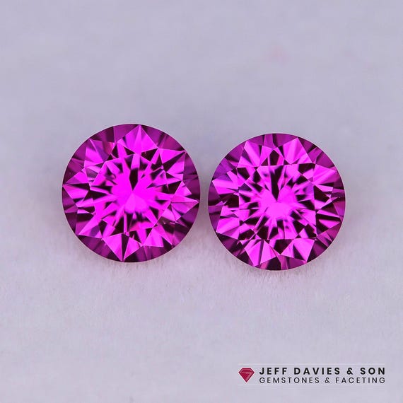 2.15tcw - 6 Mm LAB Hot Pink Sapphire - Precision Cut - Matching