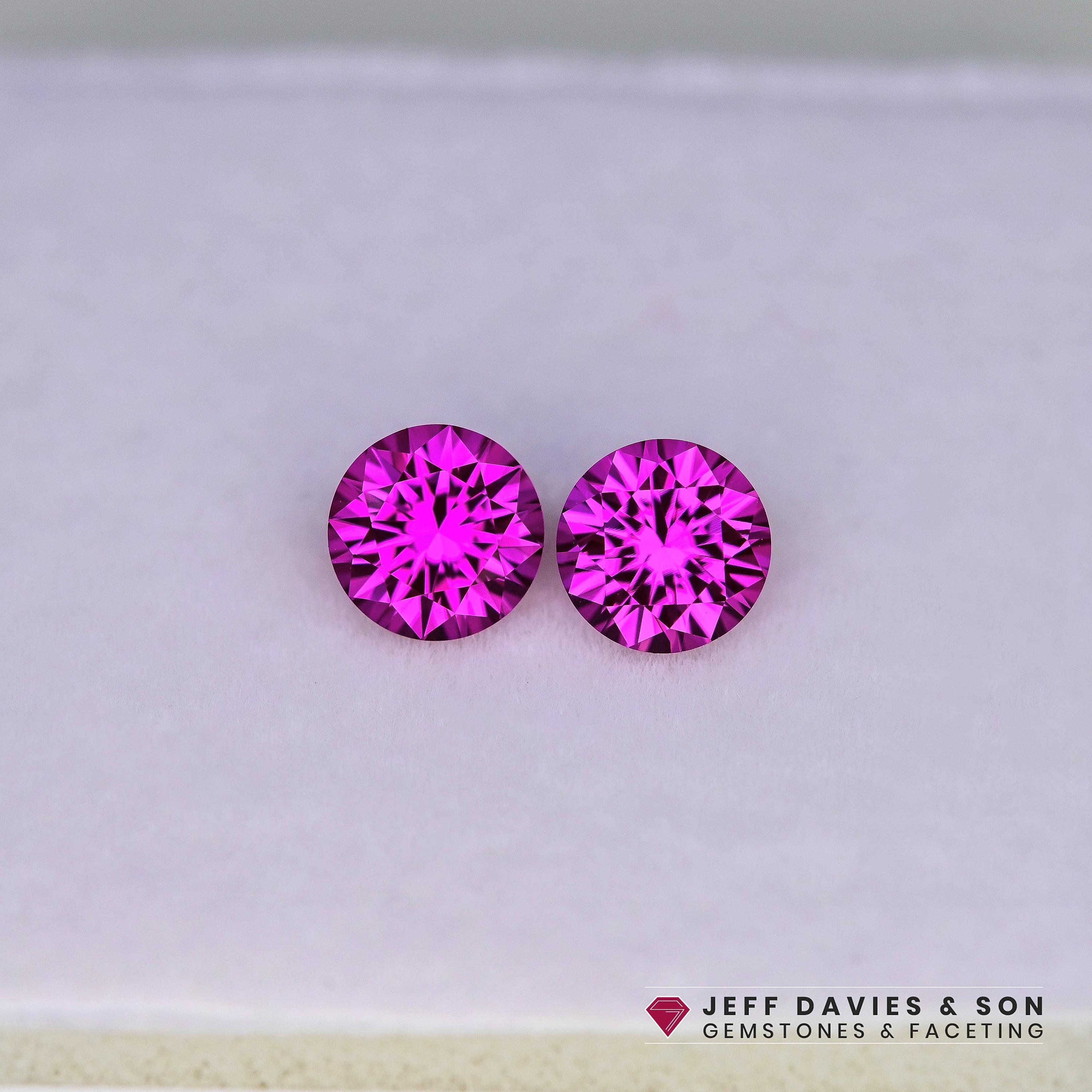 2.15tcw - 6 Mm LAB Hot Pink Sapphire - Precision Cut - Matching