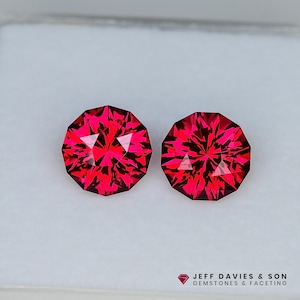 8.25tcw - 9.4mm - LAB Bright Red Ruby Pair - Precision Cut with Superior Polishing!