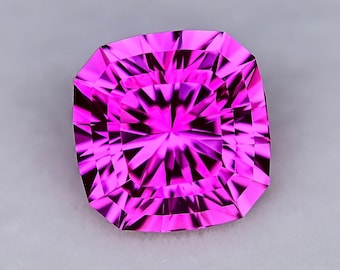 4.84ct LAB Hot Pink Sapphire - Pulled Czochralski - Precision Cut