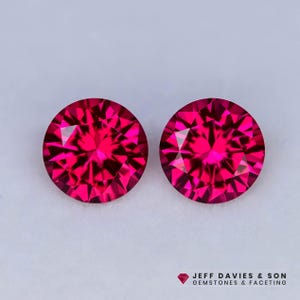 3.08tcw - 7 mm LAB Bright Red Ruby Pair - Precision Cut with Superior Polishing!