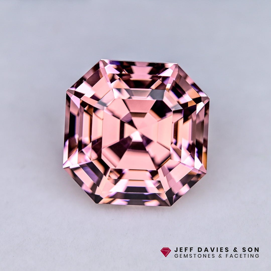 12.67ct LAB Garnet Peach YAG - Yttrium Aluminum Garnet - Pulled