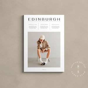 Edinburgh Magazine Template 01, InDesign Template, Ebook Template, Editable Workbook, Printable Lookbook, KDP Template, Digital Download