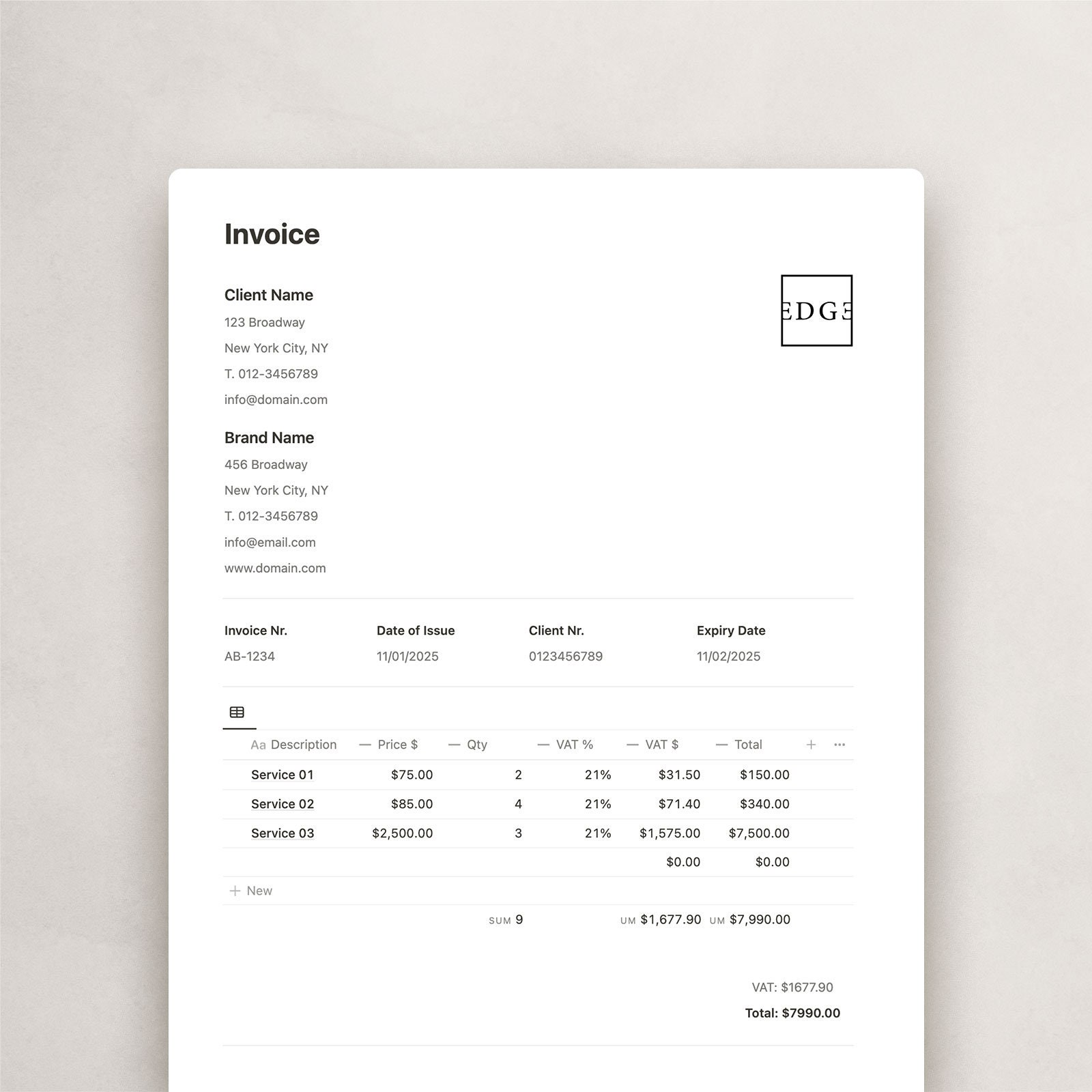 Invoice Template Notion Receipt Templates Order Form Invoices Receipts Orders Services Invoice Template Notion Receipt Templates Order Form Invoices Receipts Orders Services
