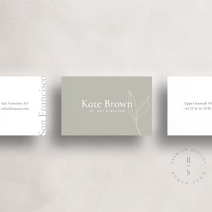 Modèle de carte de visite de San Francisco, téléchargement numérique, cartes de visite modifiables, modèle Photoshop + InDesign, conception féminine minimale