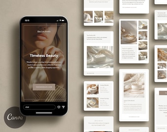 Kate Lou Social Media Kit, 80 Editable Canva Templates, 20x4 Different Sizes, For Facebook, Instagram Posts, Pinterest, TikTok, Blogs