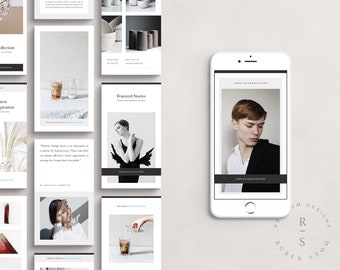 New York Instagram Story Templates, 20 Editable Instagram Stories, Photoshop Template, Digital Download, Social Media Marketing Fashion