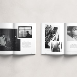 スコットランド ルックブック テンプレート、InDesign テンプレート、編集可能な雑誌テンプレート、白黒デザイン、デジタル ダウンロード、電子書籍テンプレート 画像 5
