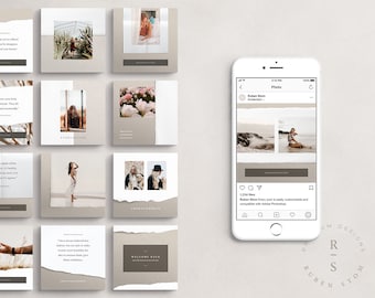 Bakersfield Social Media Pack, 14 Editable Photoshop Templates, 3 Different Sizes, Designed For Facebook, Instagram Posts, Pinterest, Blogs