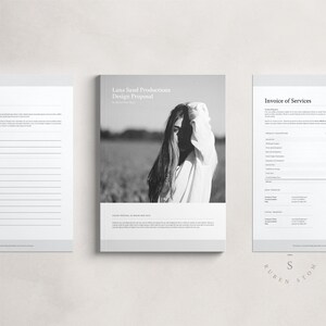 Pacote de propostas Lana Sand, pacote completo de propostas, modelos InDesign, contém moodboard, estimativa, carta de apresentação, currículo e muito mais