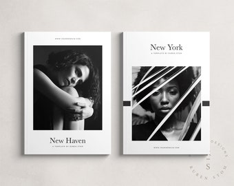Magazine DUO Pack, Includes New Haven Magazine Template and New York Magazine Template, Editable Ebook, InDesign Templates, Digital Download