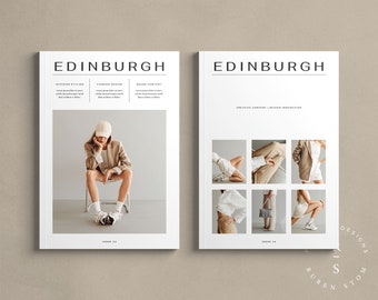 Magazine DUO Pack, Includes Both Edinburgh Magazine Templates, Editable InDesign Templates, Digital Download, Ebook Template, Modern Design