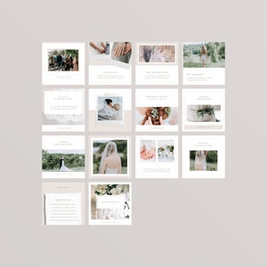 Puede incluir: Una colecci&oacute;n de plantillas de historias de Instagram para una boda. Las plantillas presentan una variedad de im&aacute;genes, que incluyen una pareja cas&aacute;ndose, una novia y un novio, y un vestido de novia. Las plantillas tambi&eacute;n incluyen texto como "La Preparaci&oacute;n", "Invitaci&oacute;n de Boda" y "Vista Previa".