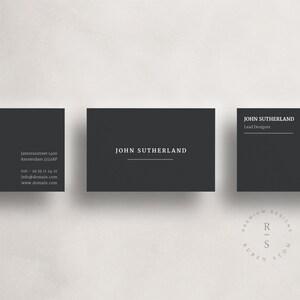 Sutherland Visitenkartenvorlage, digitaler Download, bearbeitbare Visitenkarten, Photoshop + InDesign Vorlage, Minimal Clean Design