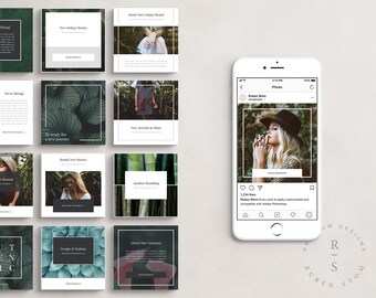 Paris Social Media Pack, 14 Editable Photoshop Templates, 3 Different Sizes, Designed For Facebook, Instagram Posts, Pinterest, Blog Posts