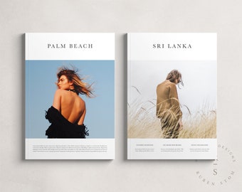 Magazine DUO Pack, Includes Palm Beach Magazine Template and Sri Lanka Magazine Template, Editable InDesign Templates, Digital Download