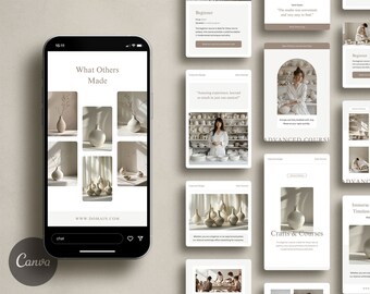 Crafts & Courses Social Media Kit, 80 Editable Canva Templates, 20x4 Different Sizes For Facebook, Instagram Posts, Pinterest, TikTok, Blogs