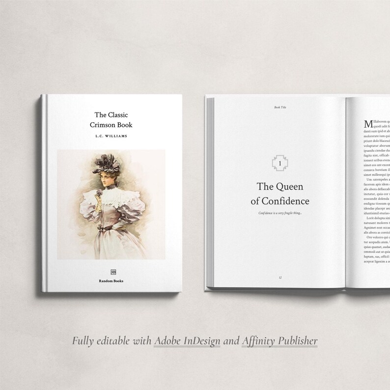 Serif Indesign Example Classic Serif Book Template, Premade Book Design, Editable Book ...