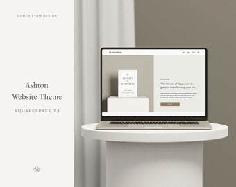 Ashton Squarespace Website Theme, Website Template, Clean Minimal Professional Webdesign, Modern DIY Site Design, Creative Photography