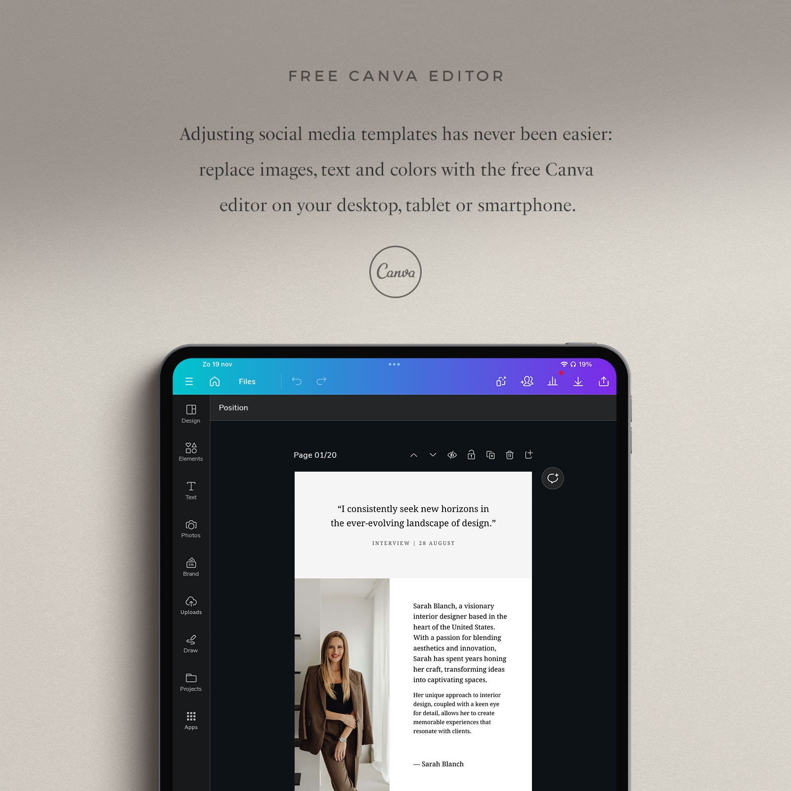 Blanch Social Media Kit, 80 Editable Canva Templates, 20x4 Different ...