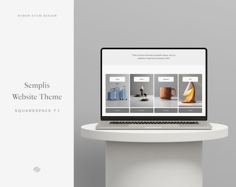 Semplis Squarespace Website Theme, Webshop Template, Clean Minimal Professional Webdesign, DIY Site Design, Online Store, E-commerce, Bento