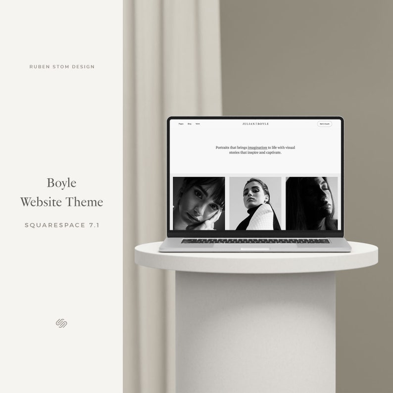 Boyle Squarespace Website Theme, Website Template, Clean Minimal Professional Webdesign, Modern DIY Site Design, Creative Photography image 1