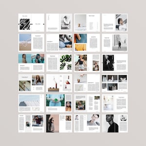 May include: A magazine mockup featuring a range of images and text. The magazine covers topics such as fashion, beauty, and travel. The magazine has a contemporary and stylish design.