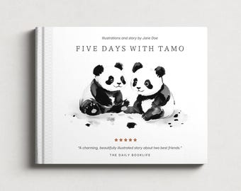 Children's Book Template, Premade Book Design, Editable Book, KDP & Ebook Template, InDesign Template, Digital Download, Black and White