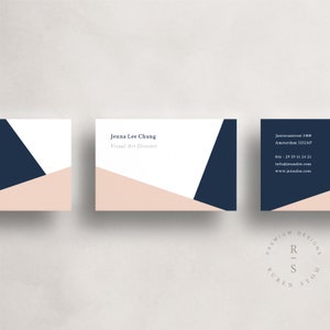Jenna Lee Chung Visitenkarten Vorlage, digitaler Download, bearbeitbar, Photoshop + InDesign Vorlage, Minimal Design, sauber, modern