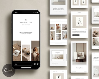 Blanch Social Media Kit, 80 Editable Canva Templates, 20x4 Different Sizes, Created For Facebook, Instagram Posts, Pinterest, TikTok, Blogs
