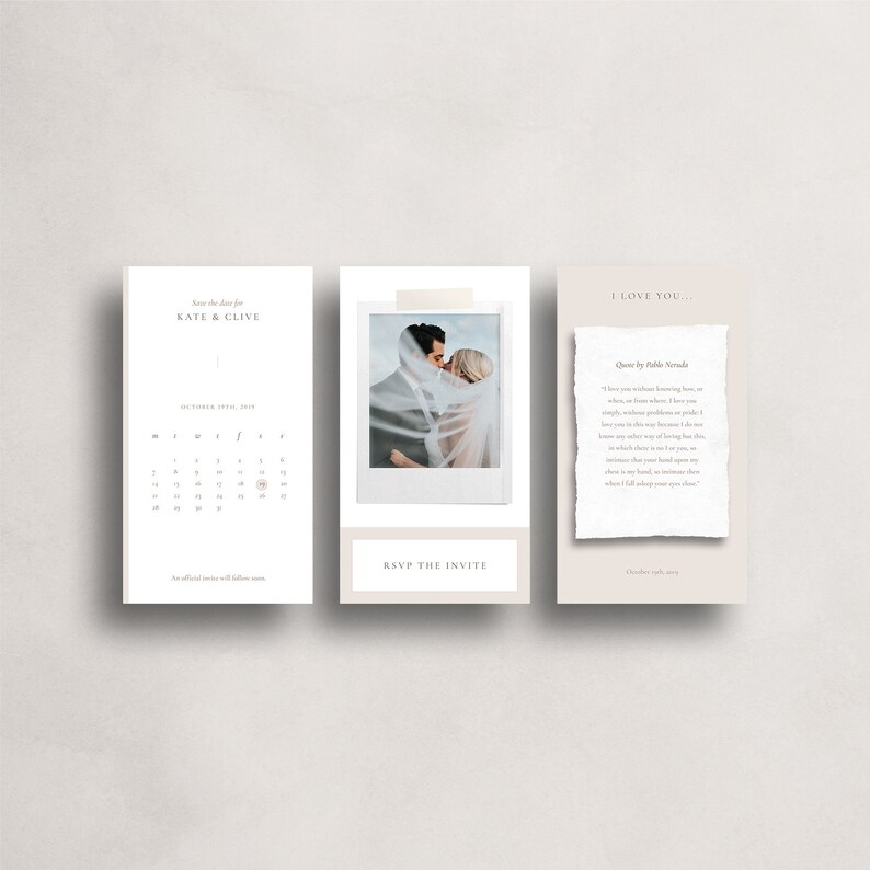 Plantillas de historias de Instagram con temas de bodas, 20 historias de Instagram editables, plantilla de Photoshop, descarga digital, historias de invitaciones de bodas imagen 5