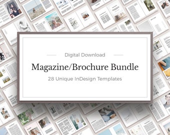 Huge Magazine & Brochure Bundle, All 28 Editable InDesign Templates, 1000+ Uniquely Designed Pages, Workbook Template, Ebook, Portfolio