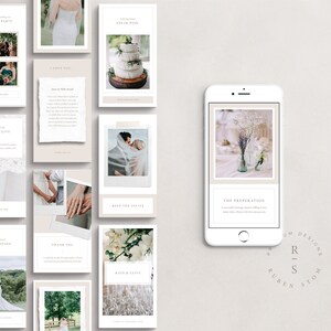 Plantillas de historias de Instagram con temas de bodas, 20 historias de Instagram editables, plantilla de Photoshop, descarga digital, historias de invitaciones de bodas