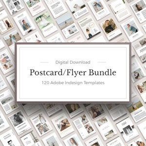 Großes Postkarten-/Flyer-Bundle, 120 bearbeitbare InDesign-Vorlagen, digitaler Download, Marketing-Flyer, DIY Branding-Flyer-Set, Fotografenkarten