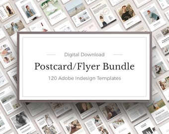 Huge Postcard / Flyer Bundle, 120 Editable InDesign Templates, Digital Download, Marketing Flyer, DIY Branding Flyer Set, Photographer Cards
